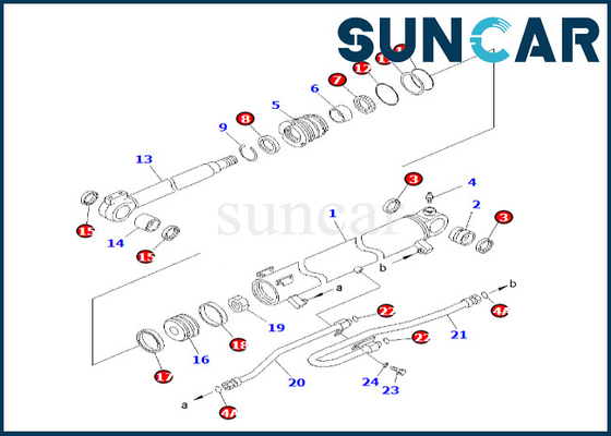 Chất lượng cao 707-98-30700 7079830700 Bộ làm kín xi lanh bùng nổ cho PC58UU-3 Komatsu Boom Cylinder Service Kit
