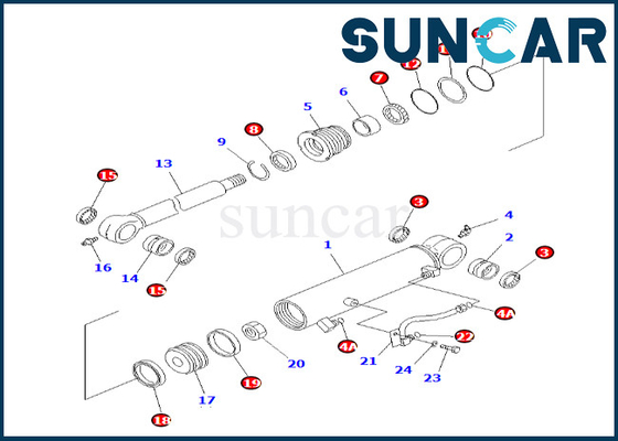 Komatsu 707-98-29700 7079829700 Bộ làm kín xi lanh bù đắp Phù hợp với Bộ niêm phong xi lanh bù đắp PC58UU-3