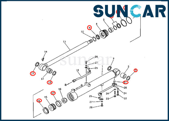 201-63-46700 201-63-46700 Boom Cylinder Seal Kit cho PC60-2 Komatsu Boom Cylinder Repair Kit