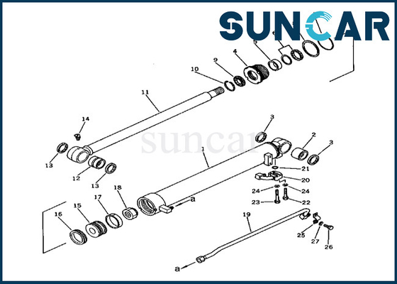 2016366100 201-63-66100 Bộ làm kín xi lanh cánh tay Komatsu cho Bộ sửa chữa con dấu xi lanh cánh tay PC60-3