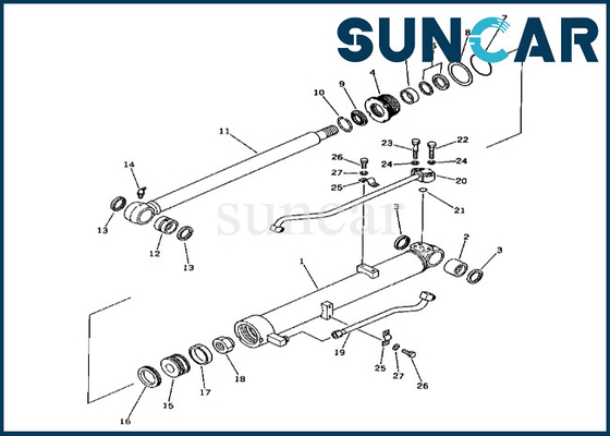 201-63-56100 2016356100 Boom Cylinder Seal Kit Phù hợp với PC60-3 Komatsu Boom Cylinder Seal Kit