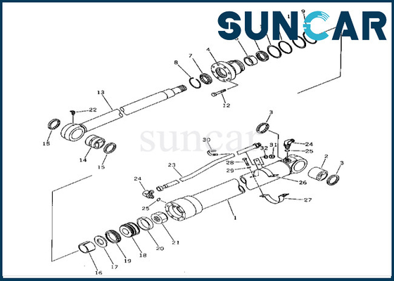 201-63-02020 2016302020 Bộ làm kín xi lanh cánh tay Komatsu cho PC60-5 PC60L-5 Bộ làm kín xi lanh cánh tay