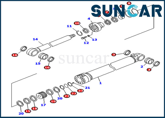 PC400LC-6Z Komatsu 707-99-37680 7079937680 Pipe Looper Seal Kit Bộ dụng cụ sửa chữa xi lanh thủy lực