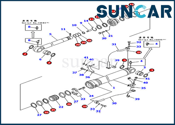 Bộ bịt kín xi lanh cánh tay 707-99-68530 cho Bộ dụng cụ sửa chữa máy xúc Komatsu PC400ST-6 PC400ST-6LC