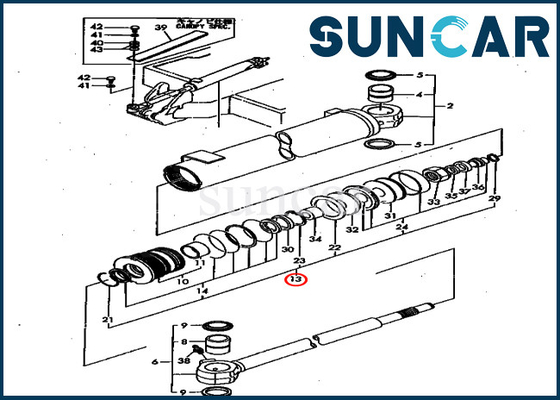 Mô hình PC40FR-1 PC50FR-1 Komatsu YM172151-72080 Bộ dụng cụ dịch vụ xi lanh xoay thay thế