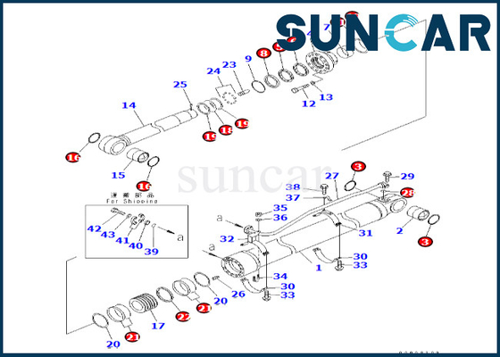 707-99-77160 7079977160 Bộ làm kín xi lanh cánh tay Komatsu cho PC600LC-6A PC600-8 Bộ công cụ bảo dưỡng xi lanh cánh tay