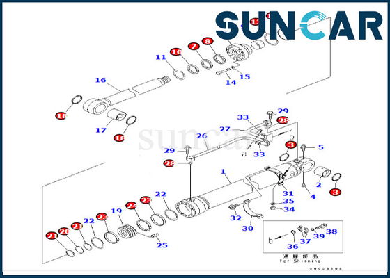 707-99-69700 7079969700 Boom Cylinder Seal Kit cho PC600LC-6A PC600-8 PC600-7 Komatsu