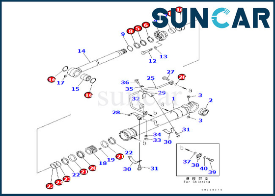 Bộ niêm phong xi lanh xô cho PC600-8 PC600LC-6A 707-99-67830 7079967830 Bộ niêm phong xi lanh xô Komatsu