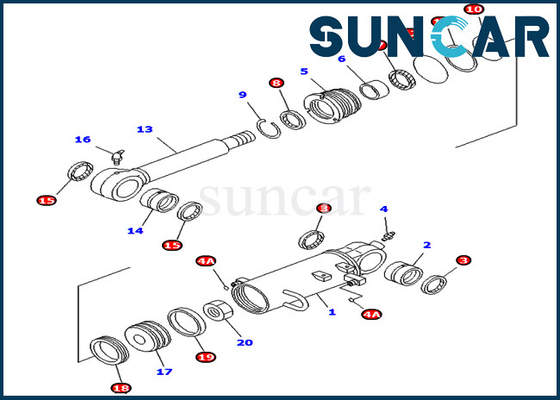 707-98-32540 7079832540 Bộ niêm phong sửa chữa xi lanh lưỡi cho PC40MR-1 PC45MR-1 Komatsu các bộ phận bên trong