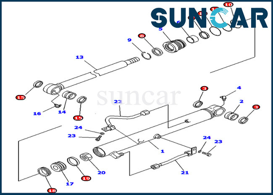 707-98-25910 7079825910 Bộ dụng cụ sửa chữa con dấu xô Xi lanh thủy lực cho Komatsu PC40MR-1 PC45MR-1