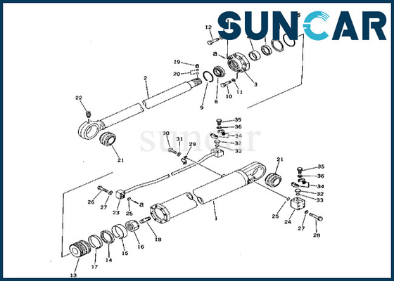 Bộ sửa chữa con dấu xi lanh cánh tay 208-63-66300 2086366300 Bộ con dấu xi lanh cánh tay Komatsu cho PC400-1 PC400LC-1