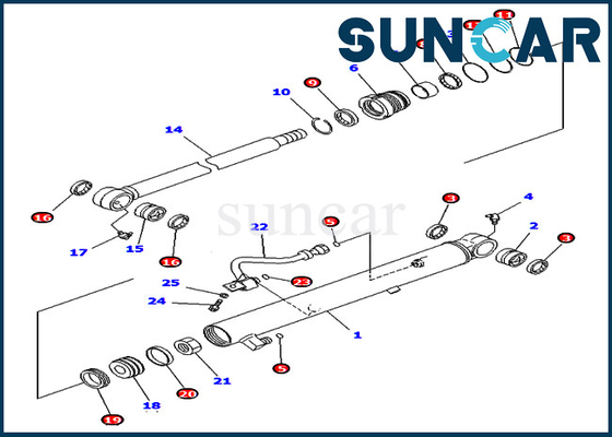 Bucket Oil Seal Kit 707-98-15760 Parts Komatsu PC40MR-2 Excavator Service Kit Hydraulic Cylinder