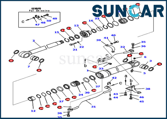 Bộ dụng cụ xi lanh thay thế 707-99-67481 7079967481 Boom Seal Kit Phù hợp với Komatsu PC450-8 PC460LC-8 PC430-8