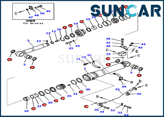 7079969460 Bộ phận máy xúc PC450-8 PC430-8 Komatsu 707-99-69460 Bộ dụng cụ làm kín xi lanh cánh tay