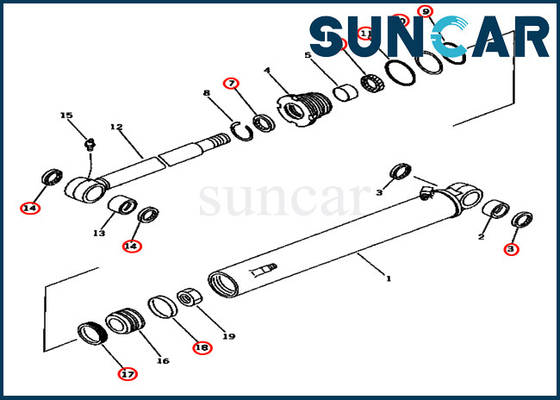 PC45-1 Komatsu Service Parts 707-98-25620 7079825620 Boom Swing Cylinder Seal Kit Bộ dụng cụ sửa chữa
