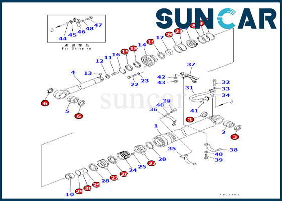 Bộ làm kín xi lanh cánh tay Komatsu 707-99-77170 7079977170 cho Bộ sửa chữa xi lanh cánh tay PC600LC-6A