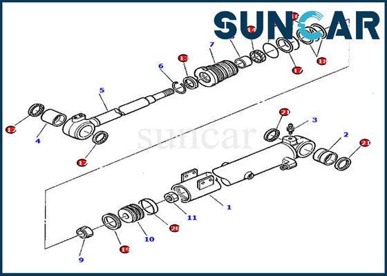 PC45-1 Máy xúc Komatsu 878000415 Boom Cylinder Seal Kit