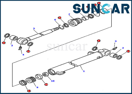 878000017 Bộ con dấu sửa chữa xi lanh xô cho máy xúc 245 PC45-1 Máy xây dựng Komatsu
