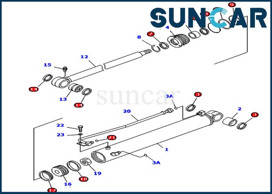 PC45MR-1 PC45MRX-1 KOMATSU 707-98-29620 7079829620 Boom Swing Seal Repair Kit Xi lanh thủy lực