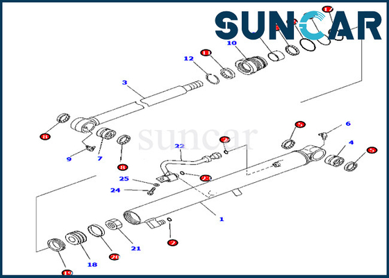 Bộ dụng cụ sửa chữa con dấu cánh tay Komatsu 707-98-15770 7079815770 PC45MR-3 Bộ phận dịch vụ xi lanh máy xúc