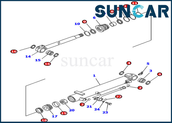 707-98-14770 7079814770 Bộ làm kín xi lanh góc cho Bộ dụng cụ bảo dưỡng Komatsu PC45MR-3 PC50MR-2 PC55MR-3
