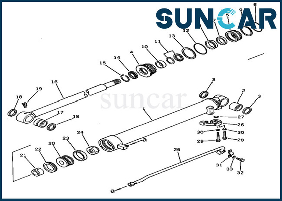 PC60U-3 Komatsu 201-63-33300 2016333300 Bộ niêm phong xi lanh cánh tay Bộ dụng cụ làm kín thay thế thủy lực