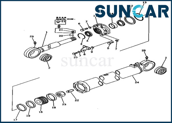 Bộ dụng cụ làm kín cánh tay Bộ dụng cụ dịch vụ 209-63-66300 2096366300 Xi lanh thủy lực cho máy xúc Komatsu PC650-1