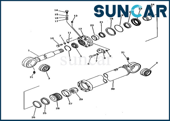 209-63-56101 Boom Cylinder Seal Repair Kit Chống mài mòn Bộ dụng cụ niêm phong Komatsu PC650-1