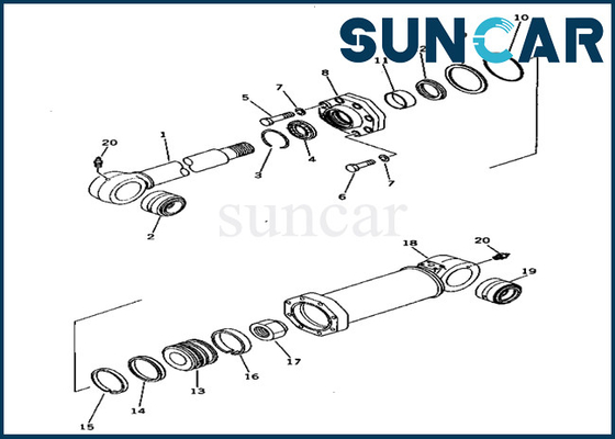Bộ dụng cụ bảo dưỡng 209-63-86301 2096386301 Bộ làm kín sửa chữa Phù hợp với máy PC650-1 Komatsu Compensate Cylinder