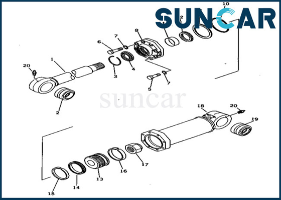 209-63-86401 2096386401 Bộ công cụ dịch vụ xi lanh bù Máy xúc máy xúc PC650-1 Komatsu Seal Kits