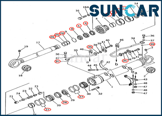 PC650-5 PC710-5 Bộ phận bộ phận bảo dưỡng Komatsu 707-99-77220 7079977220 Bộ niêm phong dầu xi lanh bùng nổ