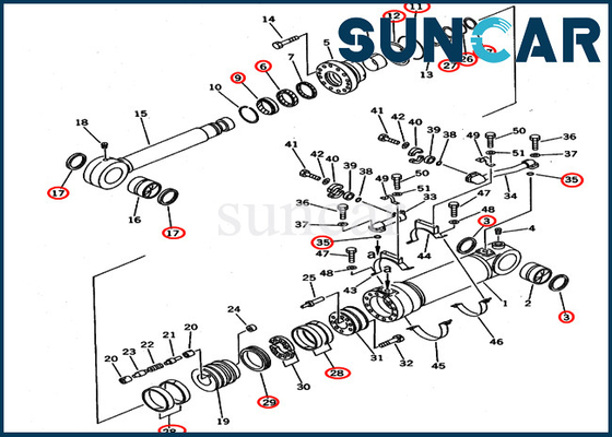 707-99-56300 Bộ công cụ dịch vụ máy xúc đổ đáy Mô hình PC650LC-3 PC650LC-5 Bộ làm kín xi lanh Komatsu
