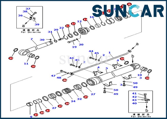 721-98-01370 Arm Seal Kit Bộ sửa chữa xi lanh thủy lực cho các bộ phận kiểu máy Komatsu PC650LC-11 PC700LC-11