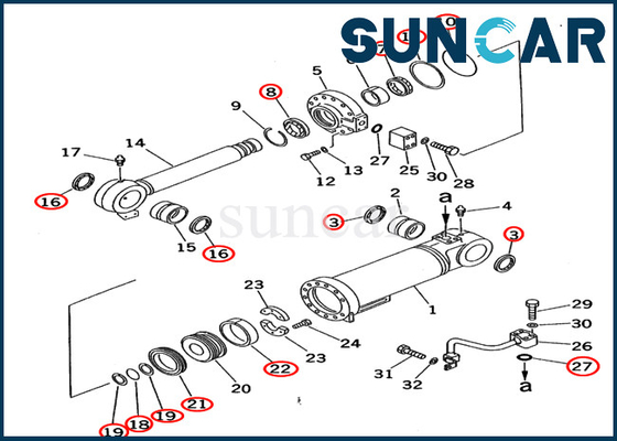 707-98-55500 Boom Repair Seal Kit 7079855500 Komatsu PC70-7 PC70-7E Cylinder Seal Kits