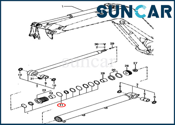Bộ dụng cụ làm kín YM172187-72020 YM17218772020 Bộ bảo dưỡng xi lanh cánh tay cho kiểu máy Komatsu PC70FR-1