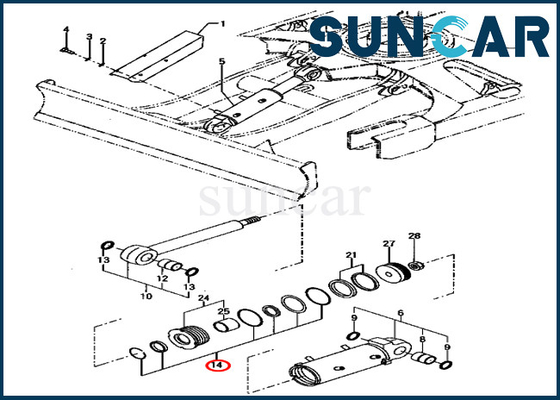 YM172187-72040 YM17218772040 Bộ dụng cụ sửa chữa xi lanh lưỡi Máy xúc PC70FR-1 Bộ dụng cụ niêm phong Komatsu