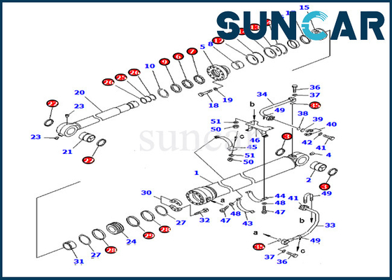 707-99-68550 7079968550 Bộ sửa chữa con dấu xi lanh xô cho máy móc Komatsu Model PC750-6 PC750LC-6